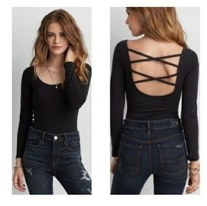 AEO CROSS-BACK BODYSUIT in olive green